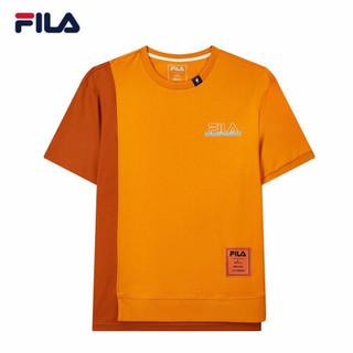 FILA 斐乐官方男子短袖T恤2021年夏季新款时尚短袖ins潮流T恤上衣 拿坡里橙-OR 180/100A/XL