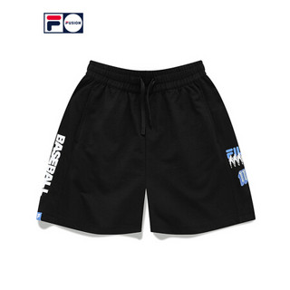 FILA FUSION 斐乐潮牌女装针织短裤2021夏秋新款棒球运动休闲裤 T11W132602F 深黑-BK 160/62A/S