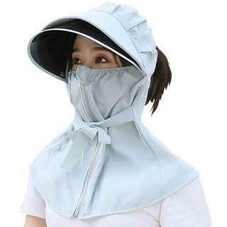 永久帽子面罩披肩三合一防护帽柔软亲肤防晒舒适透气拉链设计可拆卸镜片帽子 C款防护帽-粉紫色