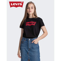 Levi's 李维斯 Logo Tee系列女士黑色经典LOGO印花短袖T恤17369-0466 黑色 M