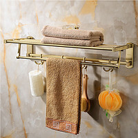 莱尔诗丹（larsd）浴室挂件 双层折叠浴巾架毛巾架  置物架毛巾杆 厨房卫浴五金挂件 -青古铜色-8089BD