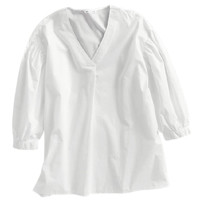 lativ 诚衣 女士V领七分袖衬衫 50751 白色 XL