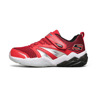 SKECHERS 斯凯奇 RAPID FLASH 2.0 男童休闲运动鞋 90725L 红色/黑色 38(脚内长24cm)