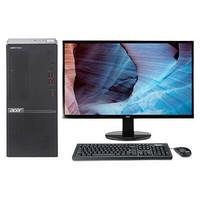 acer 宏碁 Veriton D650 十代酷睿版 23.8英寸 商务台式机 黑色 (酷睿i3-10100、核芯显卡、4GB、1TB HDD、风冷）