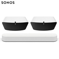 SONOS Beam+Play:5×2 环绕音箱5.0声道 家庭影院 电视音箱套装 后环绕豪华版（白色）