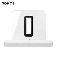 SONOS Beam+SUB G3 小户型家庭影院 回音壁 环绕音箱3.1声道 家庭影院 电视音响套装 白色