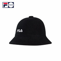 FILA FUSION 斐乐潮牌情侣圆帽2021夏秋新款棒球运动渔夫帽盆帽 深黑-BK XS