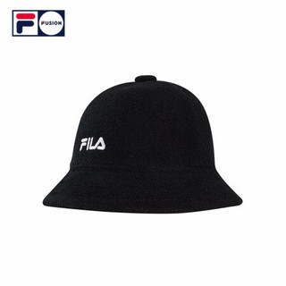 FILA FUSION 斐乐潮牌情侣圆帽2021夏秋新款棒球运动渔夫帽盆帽 深黑-BK XS