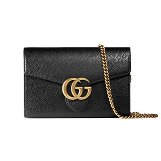 GUCCI 古驰 GG Marmont系列 女士单肩包 401232 A7M0T 1000 黑色 中号