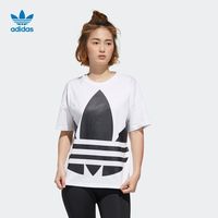 阿迪达斯 adidas三叶草 LRG LOGO TEE GJ1009 女装运动短袖T恤