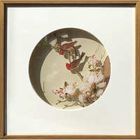 艺术家的礼物 郎世宁-海棠玉兰 柚木框 46x46cm 限量2000幅