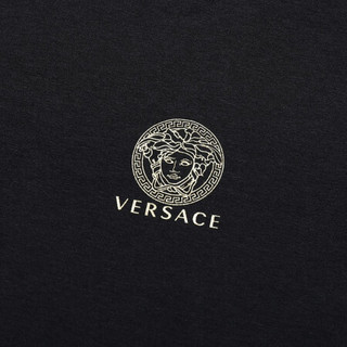 范思哲 VERSACE 奢侈品 21春夏 男士棉质圆领短袖内衣T恤两件套装黑色/深灰色 AU10193 A232741 A91M 5码 L