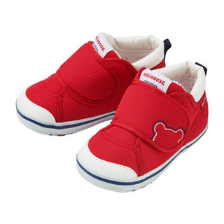 升级款 MIKIHOUSE学步鞋男女儿童鞋日本制经典央视获奖鞋一、二段婴幼儿宝宝运动鞋防滑 二段红色 13.5CM(一段)