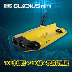 潜行创新（CHASING） 潜鲛MINI水下无人机高清可视智能遥控水下拍照寻鱼潜水艇 100米标配+200米线+背包