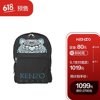 KENZO 凯卓 高田贤三 KENZO 男女通用款织物双肩背包 黑色虎头刺绣图案 FA6 5SF300 F20 99E