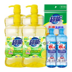 超能 洗洁精 1.5kg*4+220g*2+洗碗布
