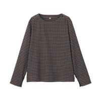 無印良品  無印良品 MUJI 女士长袖衬衫 BCA12C0A 米色X格子 S