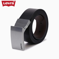 Levi's李维斯男士黑色牛皮革时尚商务腰带38018-0035(黑色、95cm)