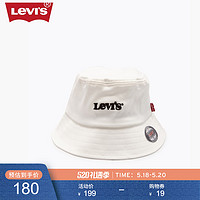 Levi's李维斯男士白色刺绣LOGO时尚休闲渔夫帽38025-0054