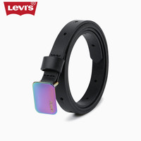 Levi's李维斯2021年新款女士时尚渐变扣头牛皮革腰带37460-0298（黑色、85cm）