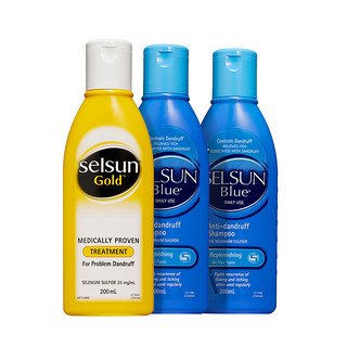 Selsun blue 洗发水套装 (强效去屑200ml+滋养修护200ml*2)