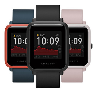 AMAZFIT 跃我 米动手表青春版 1S 智能手表 42mm 黑色表盘 炭黑硅胶表带（GPS、NFC）