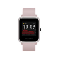 AMAZFIT 跃我 米动手表青春版 1S 智能手表 42mm 黑色表盘 暖粉硅胶表带（GPS、NFC）