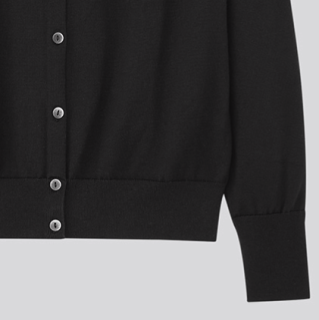 UNIQLO 优衣库女士针织开衫422930 黑色XS 