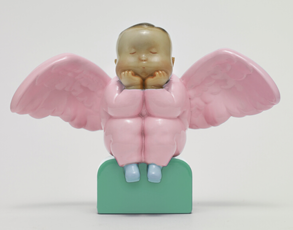 xq稀奇瞿广慈作品粉色天使比比摆件艺术衍生品装饰品10x14x5cm02kg