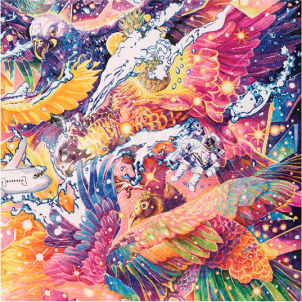 artmorn墨斗鱼艺术赵娜天空之城10075cm实木手工装裱2016年胶板版画