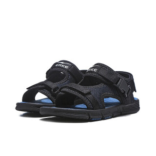 erke鸿星尔克63119206063女童沙滩凉鞋正黑藏深蓝32码