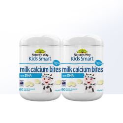 Kids Smart 佳思敏 澳洲Nature's  Way佳思敏儿童成长DHA牛初乳钙咀嚼片60粒*2宝宝