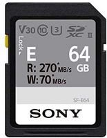 SONY 索尼 E系列 SDXC UHS-II SD存储卡，64GB，V30，不大于R270MB / S，W70MB /