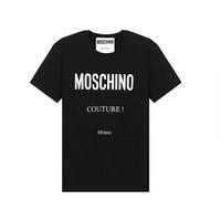 MOSCHINO 男士黑色经典徽标印花短袖T恤 0719-2040