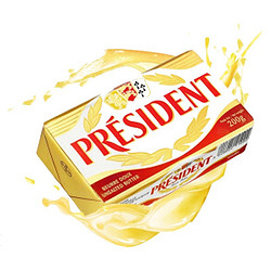 PRÉSIDENT 总统 法国总统（President）发酵型动物淡味黄油块200g