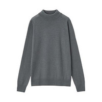 MUJI 无印良品 女士半高领毛衣 W9AA877 深灰色 XL