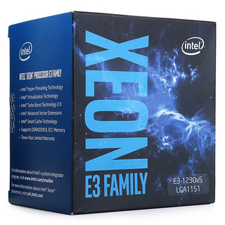 intel 英特尔 至强 E3-1230 V5 CPU 3.4Ghz 4核8线程