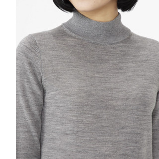 MUJI 无印良品 女士高领毛衣 W8AA877 灰色 M