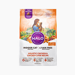 HALO 自然光环 全价健美鸡鱼成猫粮 10磅