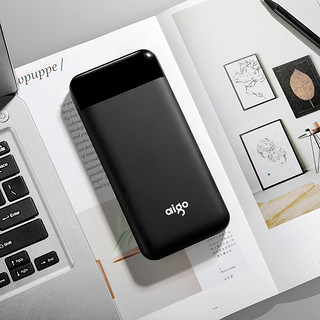 aigo 爱国者 E20000+ 移动电源 黑色 20000mAh Type-C/Micro-B 15W 双向快充