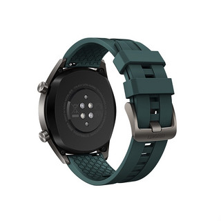 HUAWEI 华为 WATCH GT 活力款 智能手表 46mm 黑色陶瓷表圈 墨绿色橡胶表带（北斗、GPS、NFC）