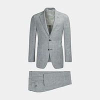 SUITSUPPLY -Havana浅灰色亚麻格纹男士西装套装