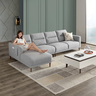 顾家家居布艺沙发现代简约时尚百搭沙发客厅简约家具dk2088c25右单躺