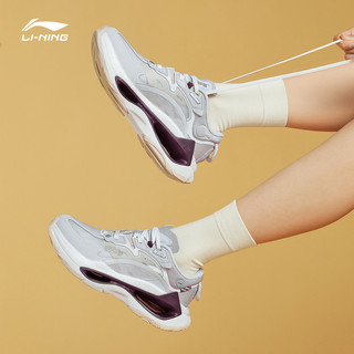LI-NING 李宁 休闲运动鞋 AGLR084-1 女款-米白色/荧光甜粉 35.5