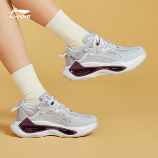 LI-NING 李宁 休闲运动鞋 AGLR084-1 女款-米白色/荧光甜粉 35.5