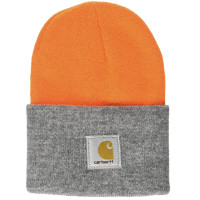 carhartt 男士毛线帽 A18 Brite Orange/Heather Grey