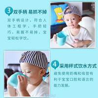 利鲁奇 香港利鲁奇儿童斜口杯学饮杯宝宝婴儿学喝水直饮漱口家用敞口水杯 樱花粉