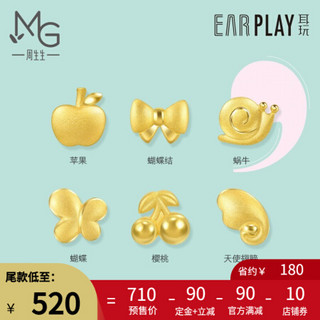 周生生 黄金足金Let's Play系列Ear Play耳钉系列单只定价 蝴蝶结 91964E 约0.5克