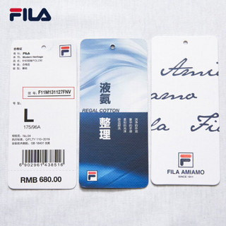 FILA 斐乐官方男子短袖polo衫 2021年秋季新款撞色拼接休闲上衣 传奇蓝-NV 170/92A/M