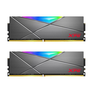 ADATA 威刚 XPG系列 龙耀 D50 DDR4 3600MHz RGB 台式机内存 灯条 钛灰 16GB 8GB*2